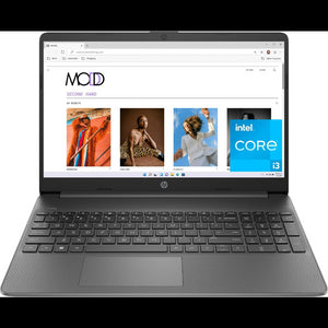 HP 15 英寸笔记本电脑，英特尔酷睿 i3-1215U，8 GB RAM，128 GB SSD，Windows 11 家庭版 ，灰色